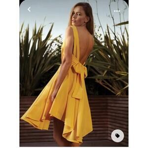 Louche Elegant Dress- open back with Cross over straps royal blue size 14